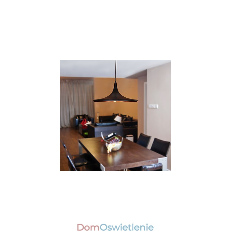 Nowoczesna aluminiowa lampa wisząca z czarnym kloszem