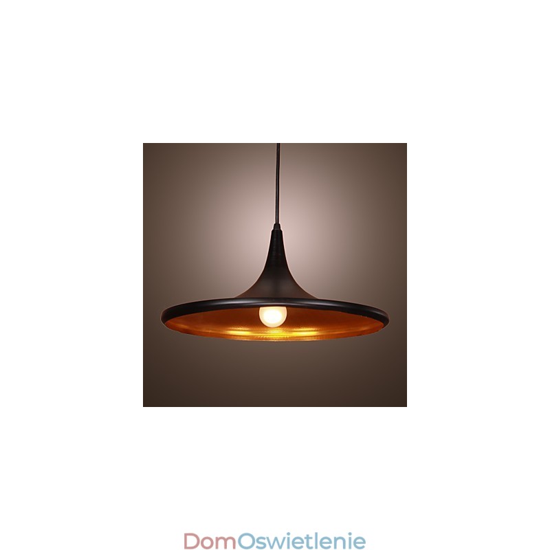 Nowoczesna aluminiowa lampa wisząca z czarnym kloszem