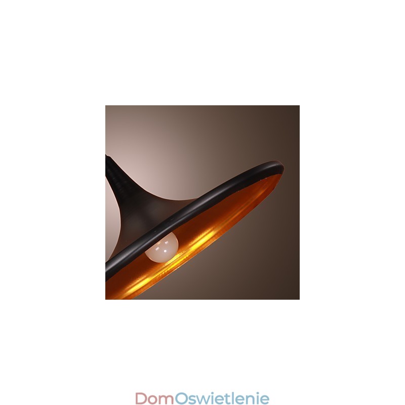 Nowoczesna aluminiowa lampa wisząca z czarnym kloszem