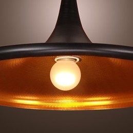 Nowoczesna aluminiowa lampa wisząca z czarnym kloszem