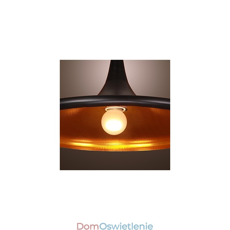 Nowoczesna aluminiowa lampa wisząca z czarnym kloszem