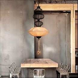 Nordic Retro Industrial Hemp Kreatywne lampy w klatkach dla ptaków