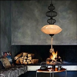 Nordic Retro Industrial Hemp Kreatywne lampy w klatkach dla ptaków