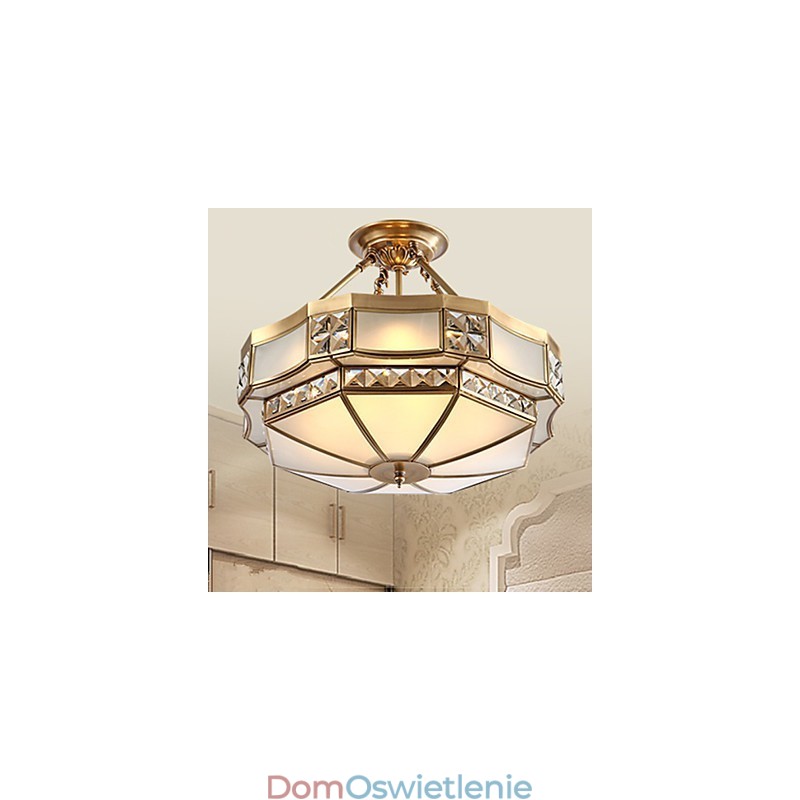 Tradycyjna klasyczna rustykalna lampa wisząca z mosiądzu