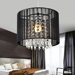 Nowoczesna współczesna lampa wisząca z kryształu chromowanego metalu