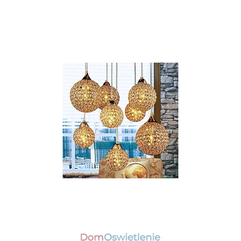 Nowoczesna współczesna lampa wisząca z kryształu Globe Galwanizowane metalowe