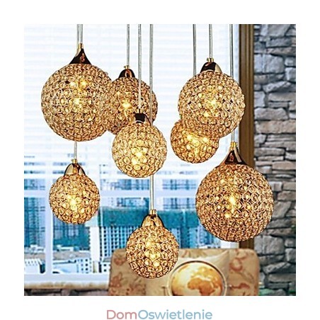 Nowoczesna współczesna lampa wisząca z kryształu Globe Galwanizowane metalowe Nowoczesna współczesna lampa wisząca z kryształu Globe Galwanizowane metalowe