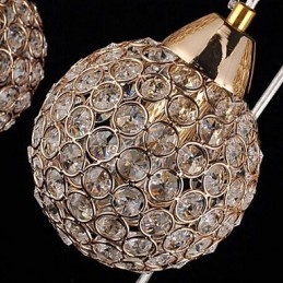 Nowoczesna współczesna lampa wisząca z kryształu Globe Galwanizowane metalowe