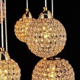 Nowoczesna współczesna lampa wisząca z kryształu Globe Galwanizowane metalowe