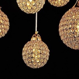 Nowoczesna współczesna lampa wisząca z kryształu Globe Galwanizowane metalowe