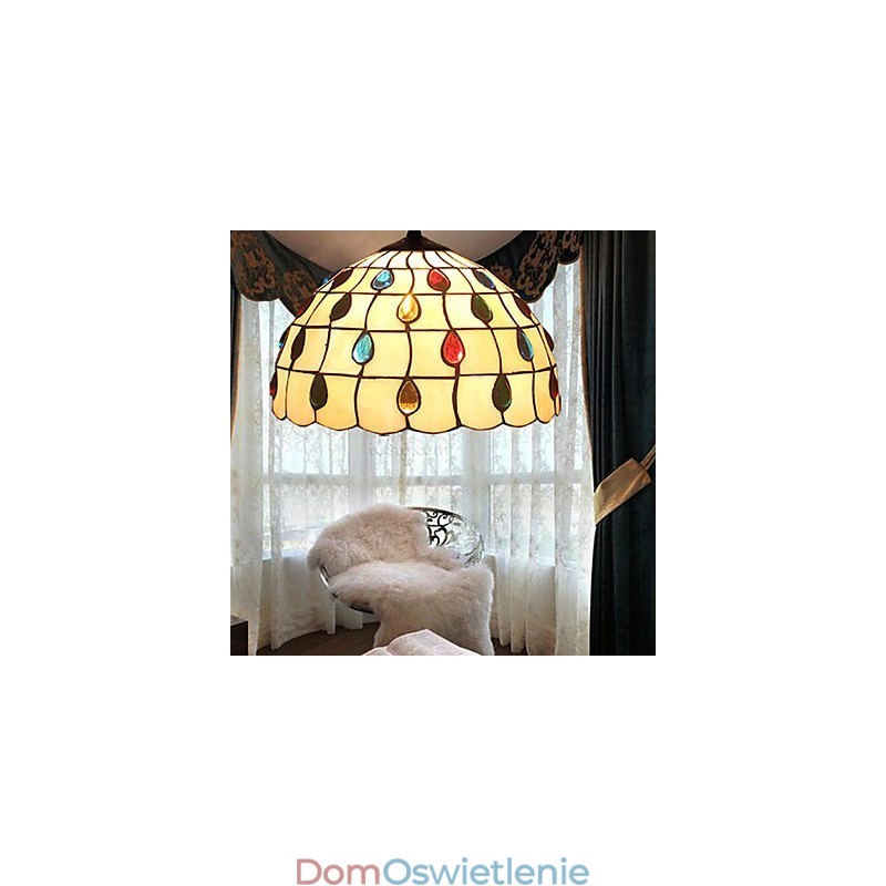 Europejskie wiejskie kreatywne sztuki witraż żyrandol przywracający starożytne sposoby lampa światło