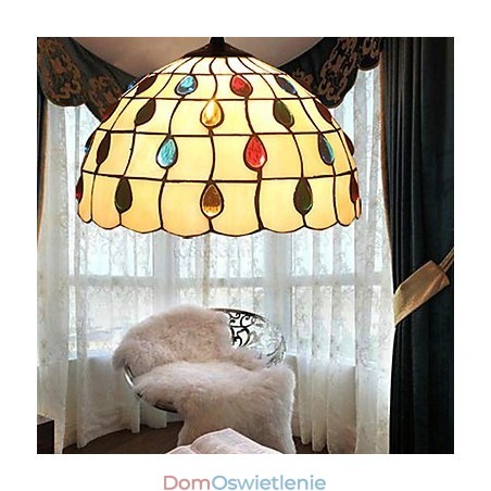 Europejskie wiejskie kreatywne sztuki witraż żyrandol przywracający starożytne sposoby lampa światło