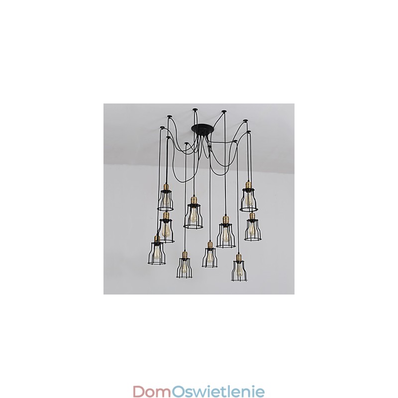 Vintage Edison Multiple Ajustable DIY Lampa sufitowa Światło Wiszące Oświetlenie Żyrandol Nowoczesny Elegancki Przemysłowy Jadalnia