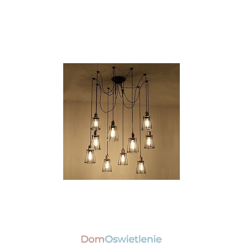 Vintage Edison Multiple Ajustable DIY Lampa sufitowa Światło Wiszące Oświetlenie Żyrandol Nowoczesny Elegancki Przemysłowy Jadalnia
