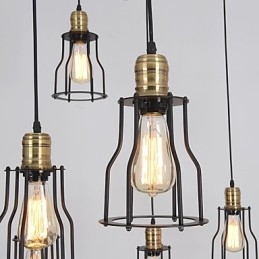 Vintage Edison Multiple Ajustable DIY Lampa sufitowa Światło Wiszące Oświetlenie Żyrandol Nowoczesny Elegancki Przemysłowy Jadalnia