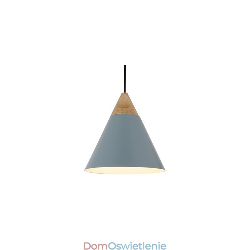 Miniaturowa artystyczna lampa wisząca w kształcie stożka 1 światło Nowoczesna prostota Wykończenie Czarny Biały Przydymiony niebieski Aluminium i drewniana lampa wisząca