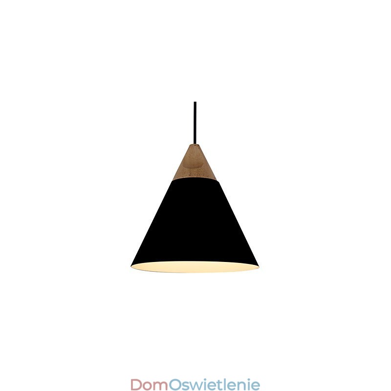 Miniaturowa artystyczna lampa wisząca w kształcie stożka 1 światło Nowoczesna prostota Wykończenie Czarny Biały Przydymiony niebieski Aluminium i drewniana lampa wisząca