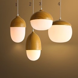 Nordic Contracted Mushroom Creative Nuts Pojedyncza głowica szklana żyrandol Lampa Światło