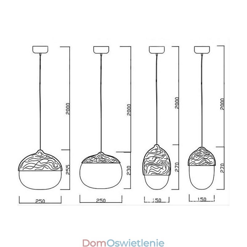 Nordic Contracted Mushroom Creative Nuts Pojedyncza głowica szklana żyrandol Lampa Światło