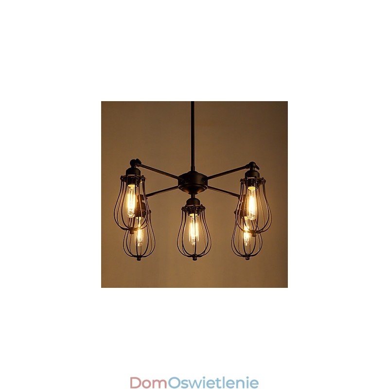 Lampy wiszące Tradycyjne Klasyczne Rustykalne Chata Retro Metalowe 5 świateł