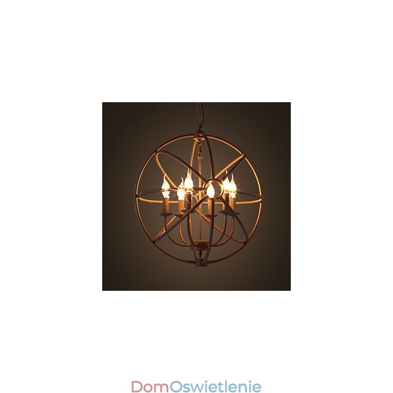 Lampy do siedzenia Nordic Country Kute żelazo Amerykański retro żyrandol ze świecą Czarny żyrandol
