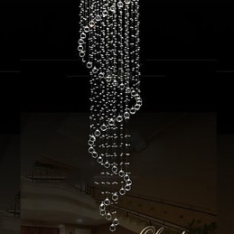 Nowoczesny kryształowy żyrandol wiszący lampy oprawy oświetleniowe z pojedynczą spiralą D70CM H250CM