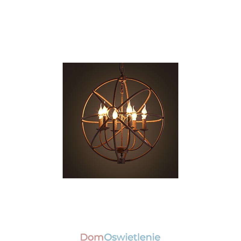 Lampy do siedzenia Nordic Country Kute żelazo Amerykański retro żyrandol ze świecą Czarny żyrandol