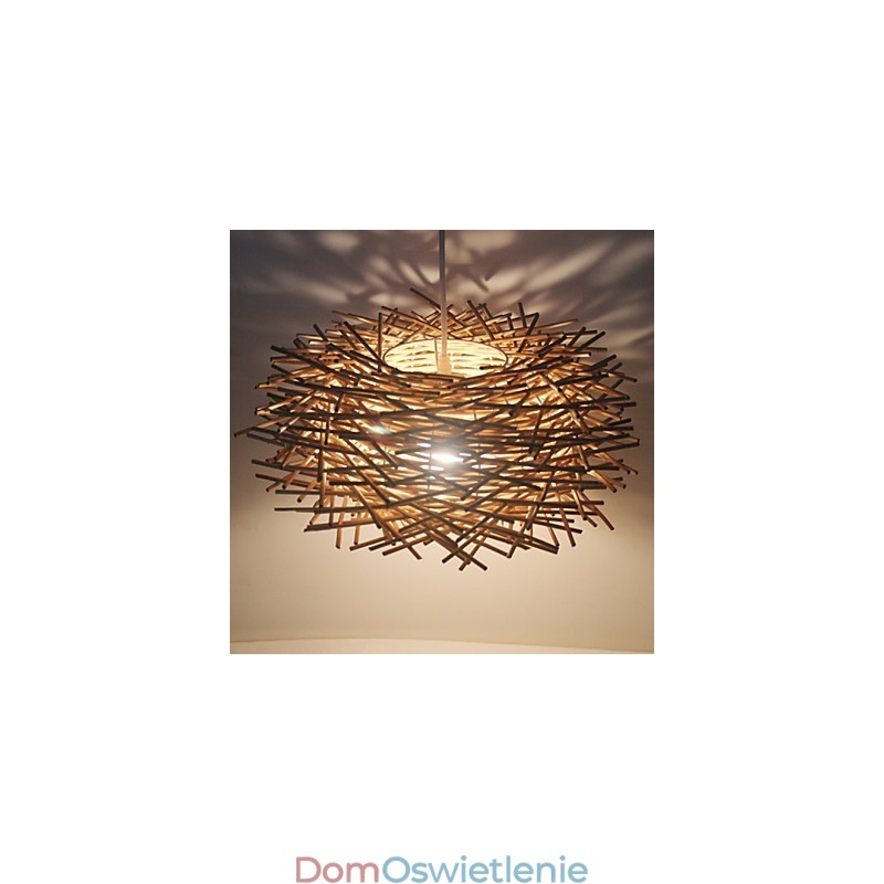 Nowoczesna, wiejska lampa Cany Art Woven Rattan Single Head Droplight