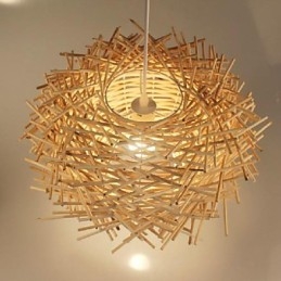 Nowoczesna, wiejska lampa Cany Art Woven Rattan Single Head Droplight