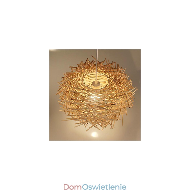 Nowoczesna, wiejska lampa Cany Art Woven Rattan Single Head Droplight