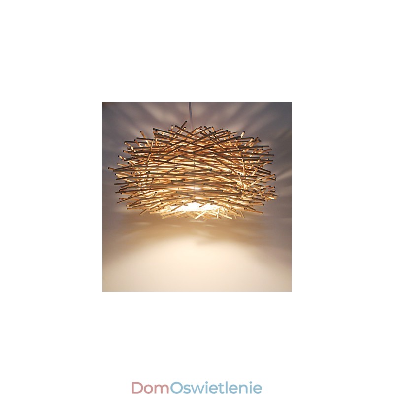 Nowoczesna, wiejska lampa Cany Art Woven Rattan Single Head Droplight