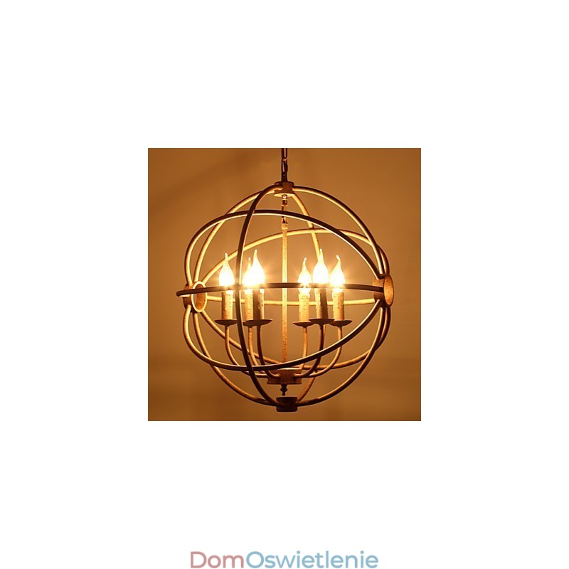Lampy do siedzenia Nordic Country Kute żelazo Amerykański retro żyrandol ze świecą Czarny żyrandol