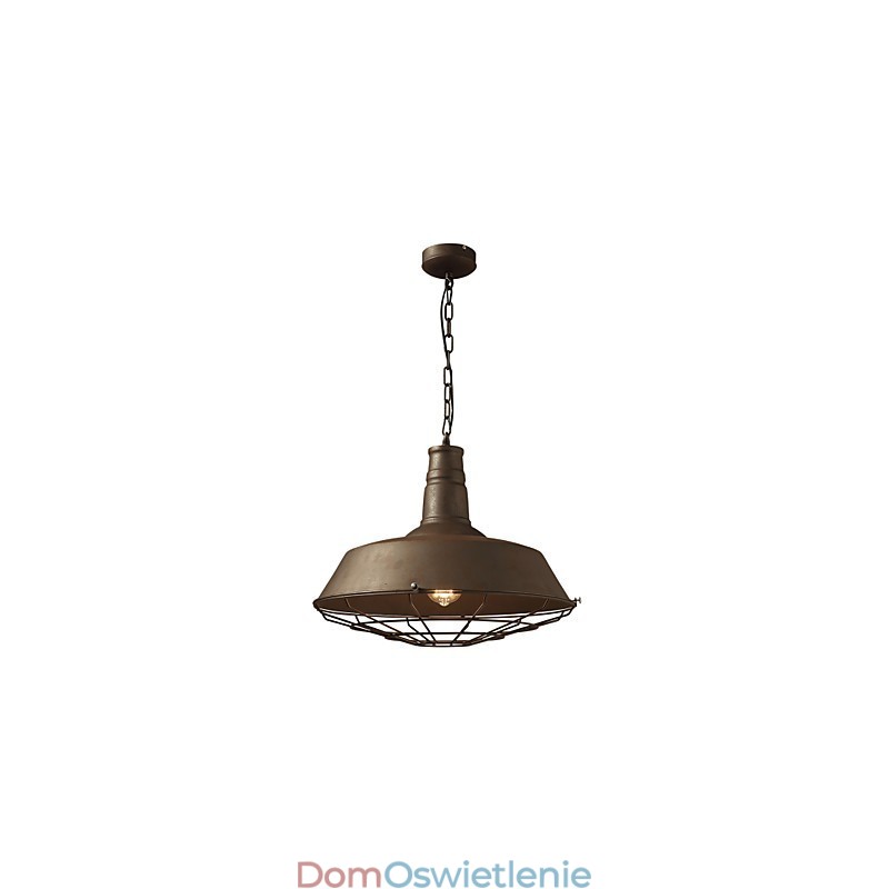 Lampa wisząca retro 1 światło stary metalowy klosz materila sklep