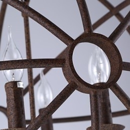 Lampy do siedzenia Nordic Country Kute żelazo Amerykański retro żyrandol ze świecą Czarny żyrandol