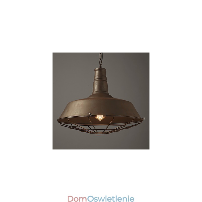 Lampa wisząca retro 1 światło stary metalowy klosz materila sklep
