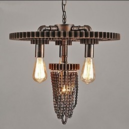 Industrial Wind Cafe Studio Gear Lampa trzygłowicowa