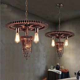 Industrial Wind Cafe Studio Gear Lampa trzygłowicowa