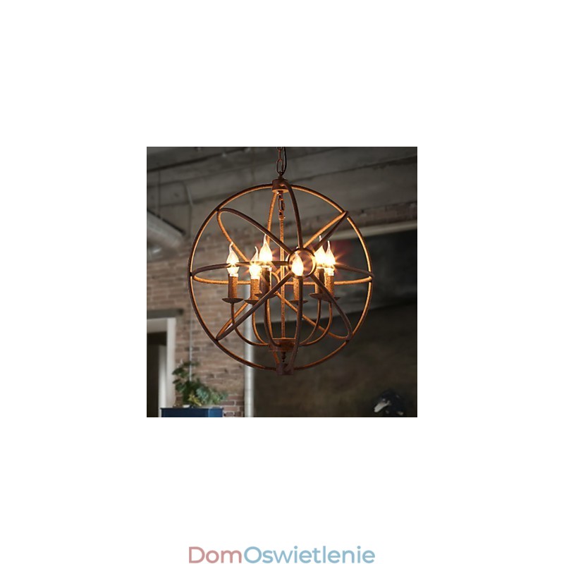 Lampy do siedzenia Nordic Country Kute żelazo Amerykański retro żyrandol ze świecą Czarny żyrandol