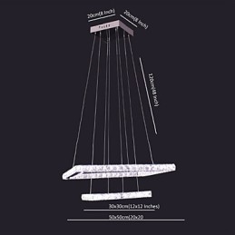 Nowoczesna współczesna lampa wisząca z kryształu i metalu