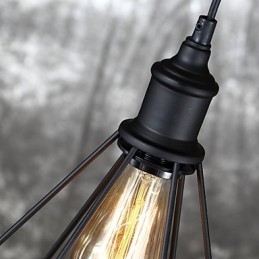 Amerykańska mała stalowa klatka dla ptaków wisząca Vintage Retro DIY Drop Light Industrial Light Fixture do dekoracji domu