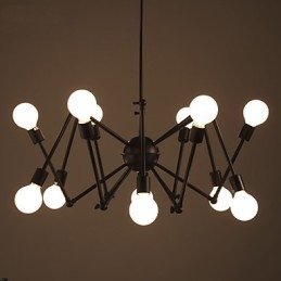 Amerykański żyrandol Loft Black Lights Iron Spider z 12 głowicami