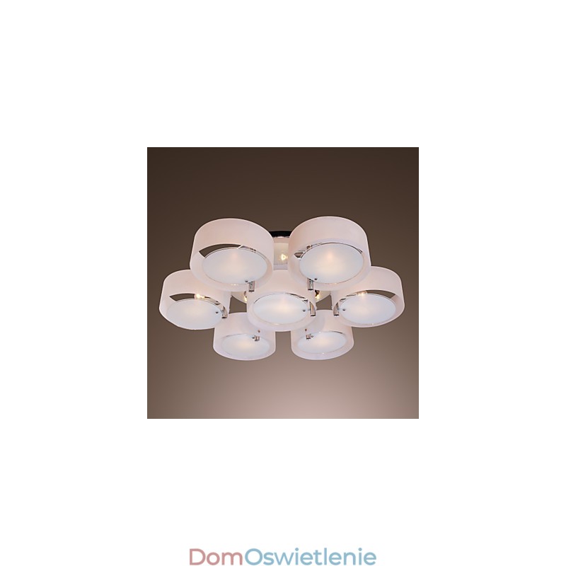 Nowoczesny współczesny chromowany metalowy żyrandol montowany na płasko