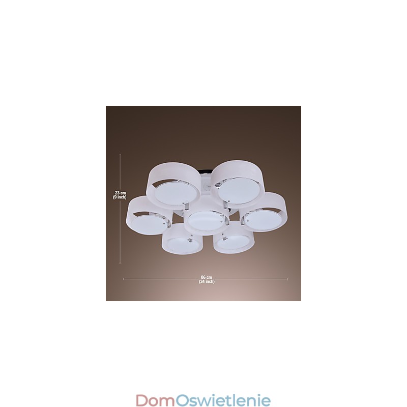 Nowoczesny współczesny chromowany metalowy żyrandol montowany na płasko