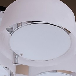 Nowoczesny współczesny chromowany metalowy żyrandol montowany na płasko