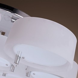 Nowoczesny współczesny chromowany metalowy żyrandol montowany na płasko