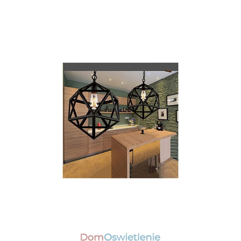 Lampa retro industrialna lampa wisząca heksagonalna artystyczna oryginalność kutego żelaza lampa wisząca