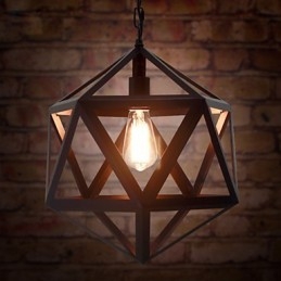 Lampa retro industrialna lampa wisząca heksagonalna artystyczna oryginalność kutego żelaza lampa wisząca