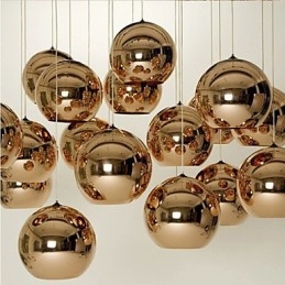 Kreatywna prosta szklana lampa wisząca Nordic Retro Galwanizacja Ball