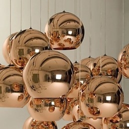 Kreatywna prosta szklana lampa wisząca Nordic Retro Galwanizacja Ball
