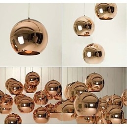 Kreatywna prosta szklana lampa wisząca Nordic Retro Galwanizacja Ball
